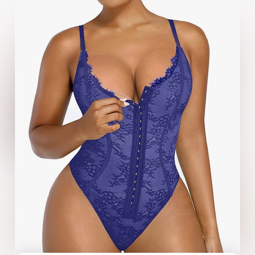 SHAPELLX Lace Bodysuit for Women Tummy Control Shapewear Backless Body Suits - Picture 1 of 5